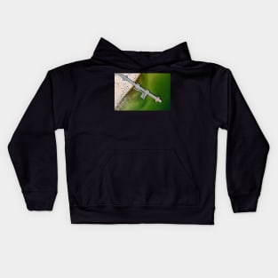 Crowded beach during summertime aerial view Kids Hoodie